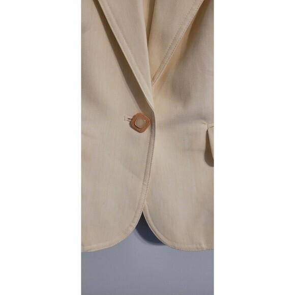 Signature By Larry Levine Women’s Cream One Button Blazer Jacket Size 8 - Picture 10 of 10